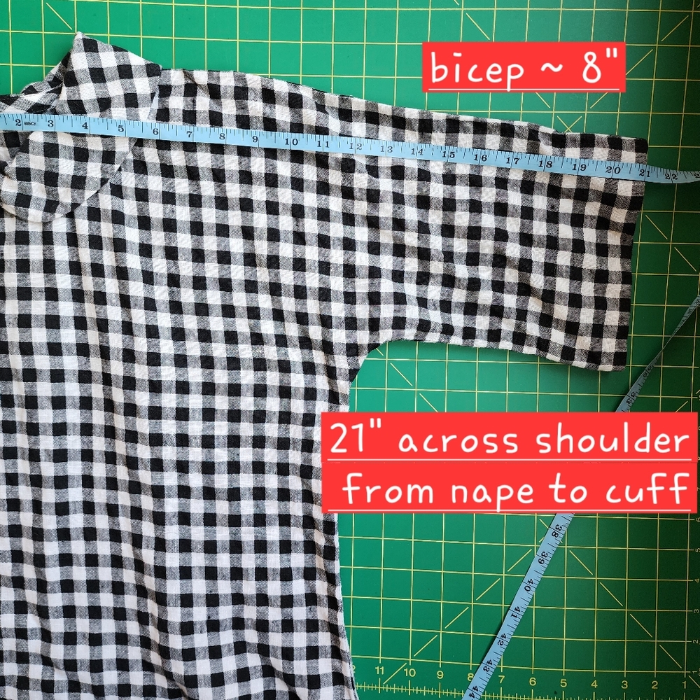 LINENBEE Gingham Linen Top~M - Picture 5 of 8